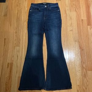 Express Size OS High Waisted Stretch Bell Flare Jeans